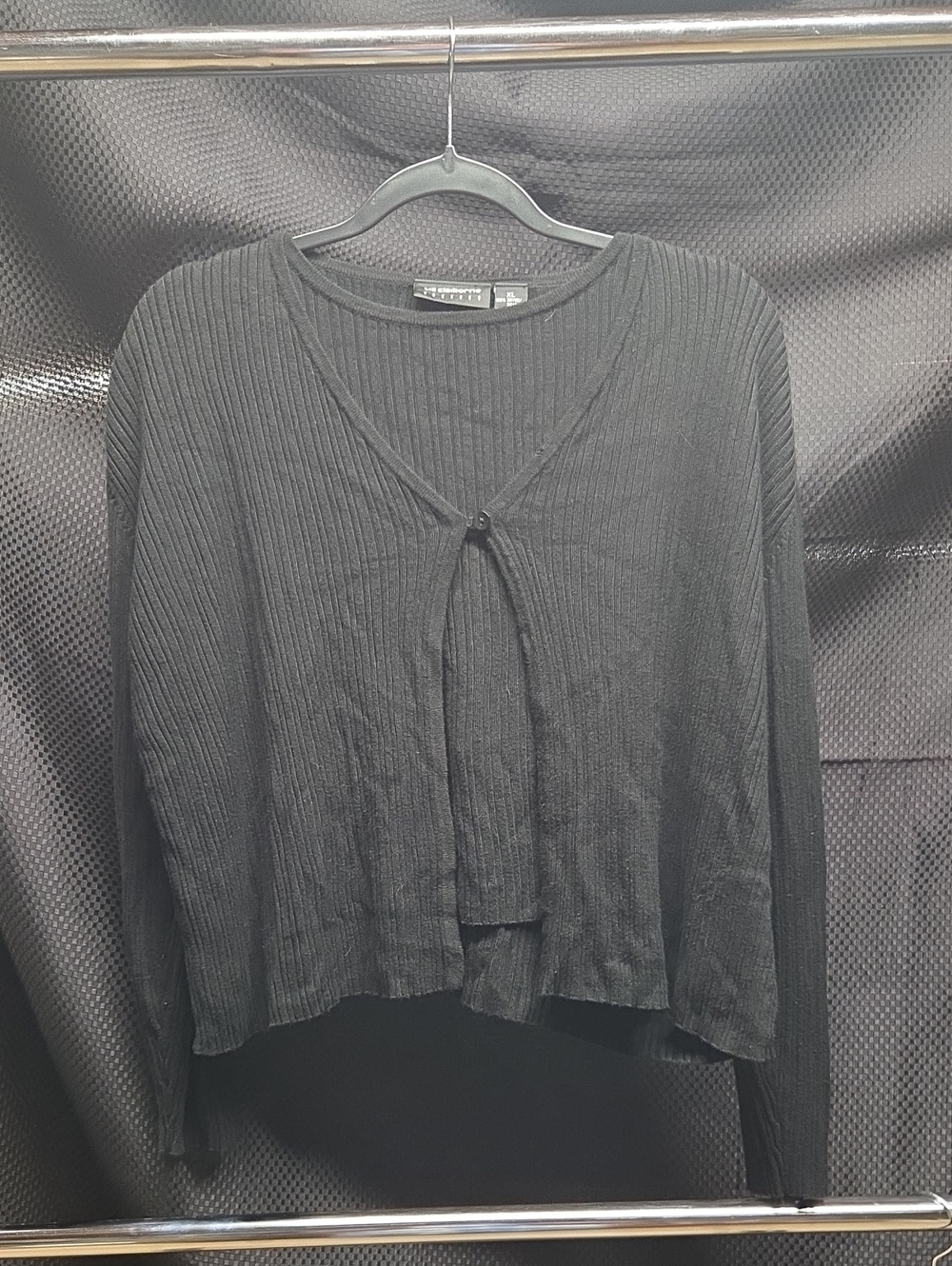 Liz Claiborne Black Ribbed Cardigan With Made In Tank